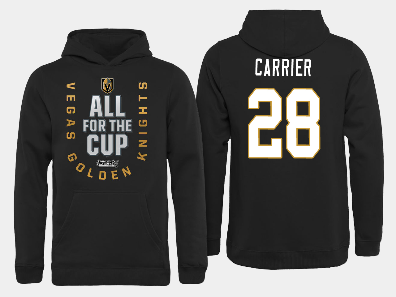Men NHL Vegas Golden Knights #28 Carrier All for the Cup hoodie->more nhl jerseys->NHL Jersey